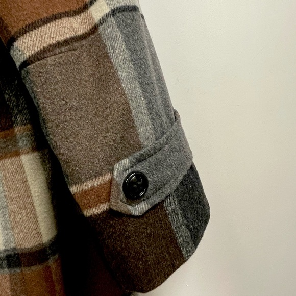 Plaid Hooded Double Breasted Coat - Picture 4 of 7